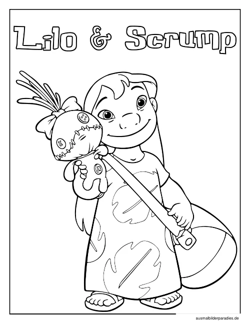 Stitch Ausmalbild 17 - kostenlos zum Ausdrucken