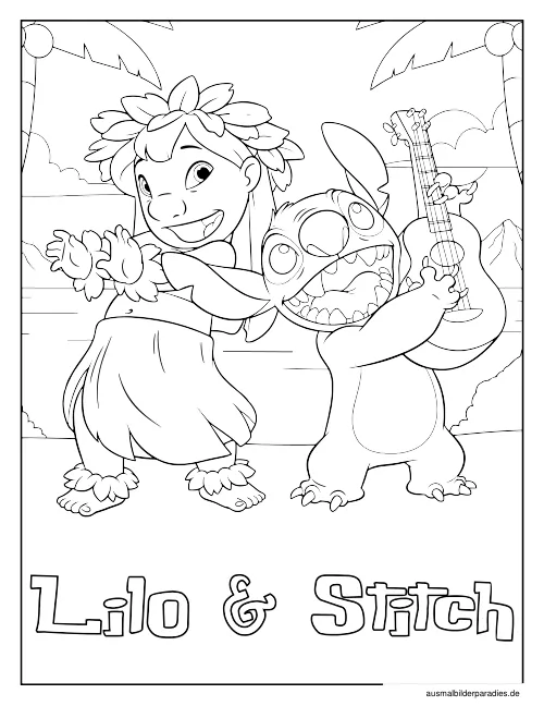 Stitch Ausmalbild 18 - kostenlos zum Ausdrucken