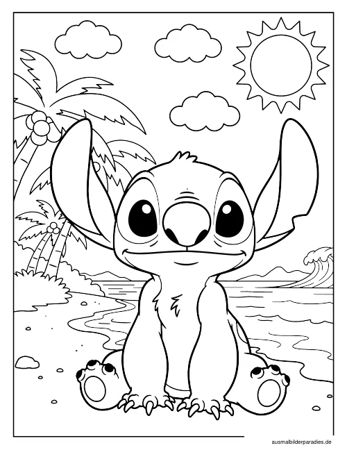 Stitch Ausmalbild 23 - kostenlos zum Ausdrucken