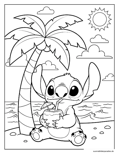 Stitch Ausmalbild 26 - kostenlos zum Ausdrucken