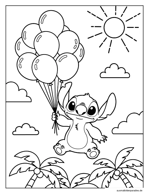 Stitch Ausmalbild 29 - kostenlos zum Ausdrucken