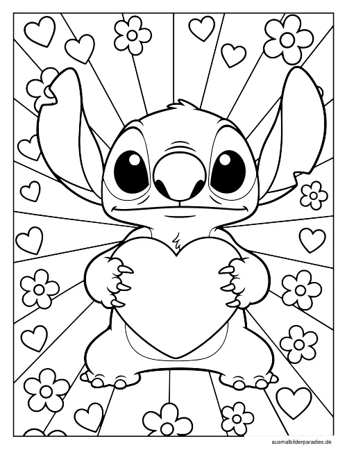 Stitch Ausmalbild 33 - kostenlos zum Ausdrucken