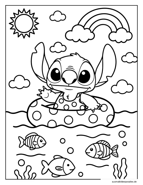 Stitch Ausmalbild 35 - kostenlos zum Ausdrucken