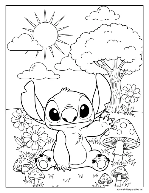 Stitch Ausmalbild 7 - kostenlos zum Ausdrucken