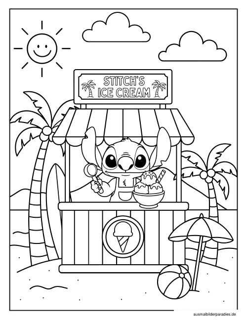 Stitch Ausmalbild 9 - kostenlos zum Ausdrucken