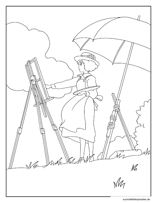 Studio Ghibli Ausmalbild 14 - kostenlos zum Ausdrucken