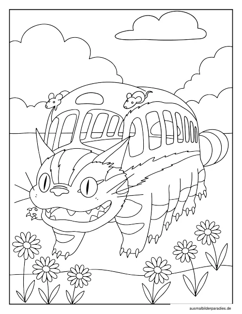 Studio Ghibli Ausmalbild 2 - kostenlos zum Ausdrucken
