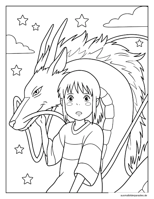 Studio Ghibli Ausmalbild 5 - kostenlos zum Ausdrucken