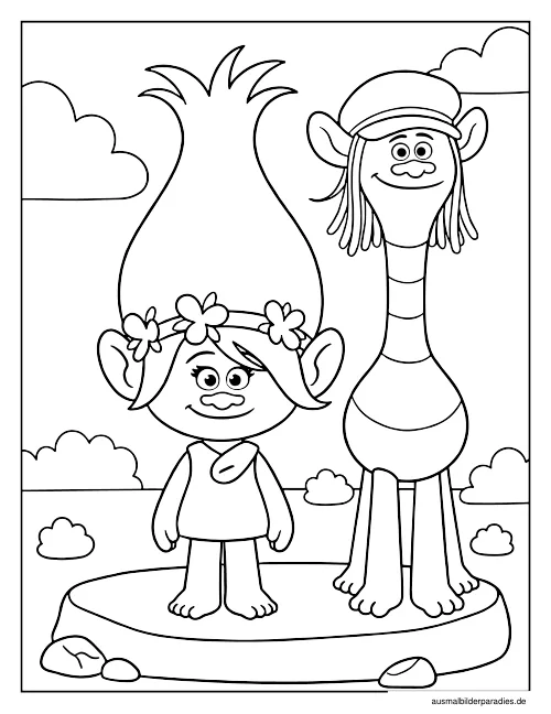 Trolls Ausmalbild 21 - kostenlos zum Ausdrucken