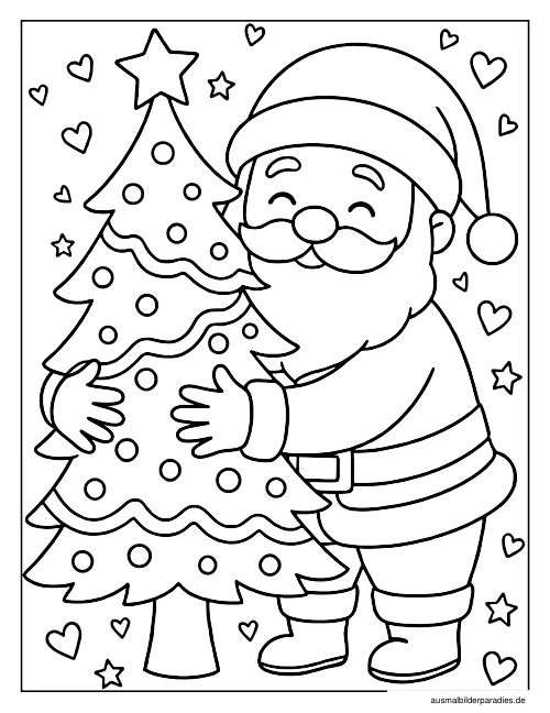 Weihnachtsbaum Ausmalbild 13 - kostenlos zum Ausdrucken