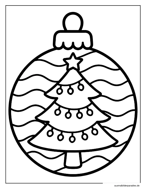 Weihnachtsbaum Ausmalbild 14 - kostenlos zum Ausdrucken