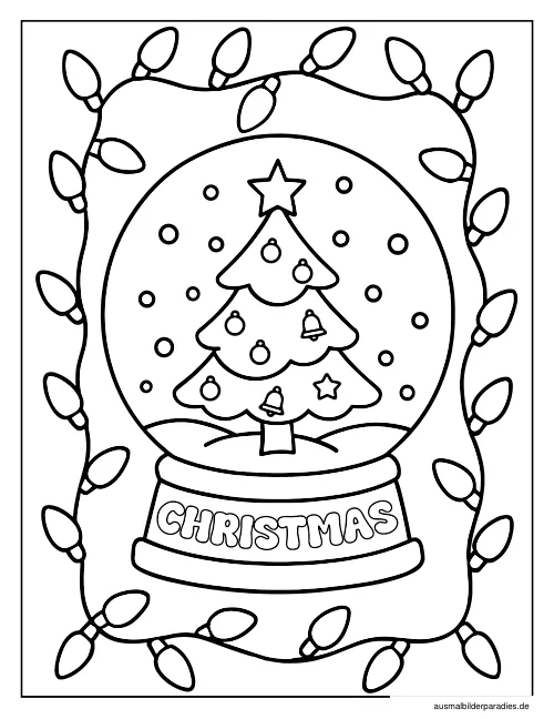 Weihnachtsbaum Ausmalbild 15 - kostenlos zum Ausdrucken