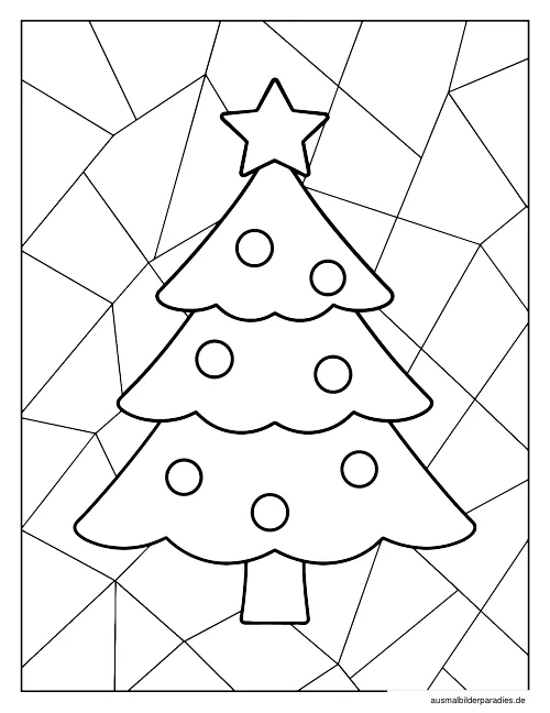 Weihnachtsbaum Ausmalbild 16 - kostenlos zum Ausdrucken