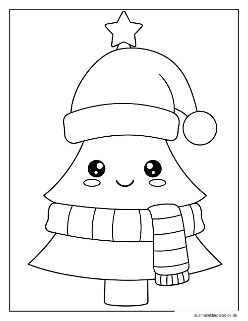 Weihnachtsbaum Ausmalbild 20 - kostenlos zum Ausdrucken