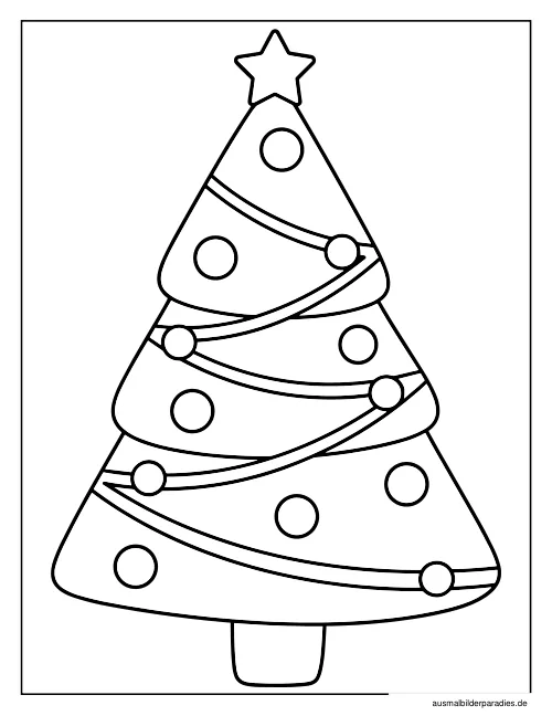 Weihnachtsbaum Ausmalbild 23 - kostenlos zum Ausdrucken