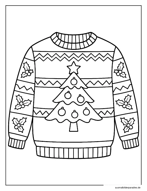 Weihnachtsbaum Ausmalbild 4 - kostenlos zum Ausdrucken