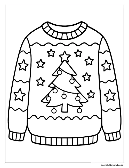 Weihnachtsbaum Ausmalbild 6 - kostenlos zum Ausdrucken