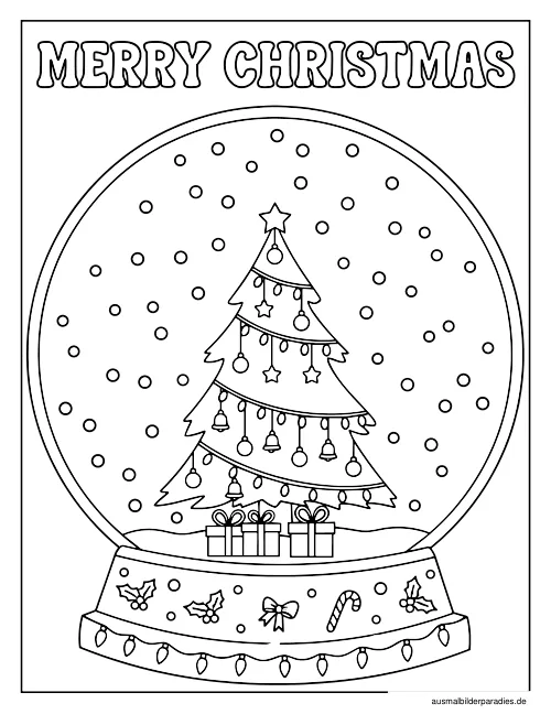 Weihnachtsbaum Ausmalbild 7 - kostenlos zum Ausdrucken