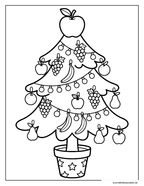 Weihnachtsbaum Ausmalbild 9 - kostenlos zum Ausdrucken