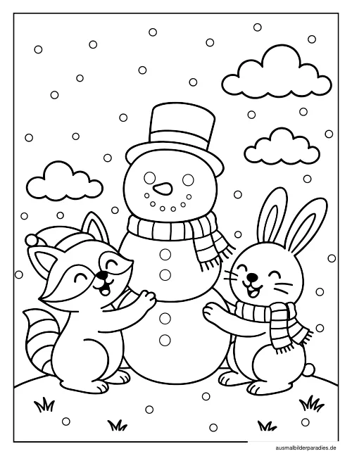 Winter Ausmalbild 10 - kostenlos zum Ausdrucken