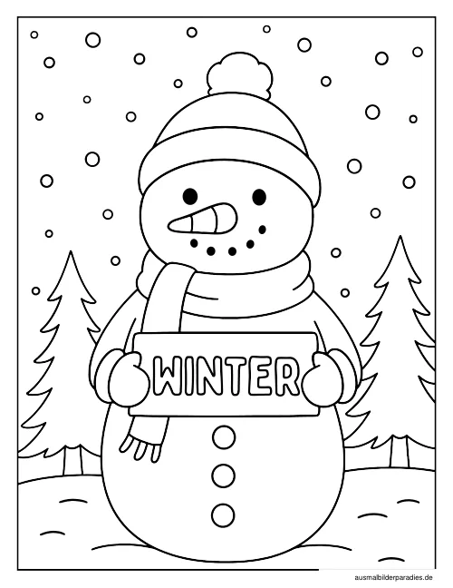 Winter Ausmalbild 24 - kostenlos zum Ausdrucken