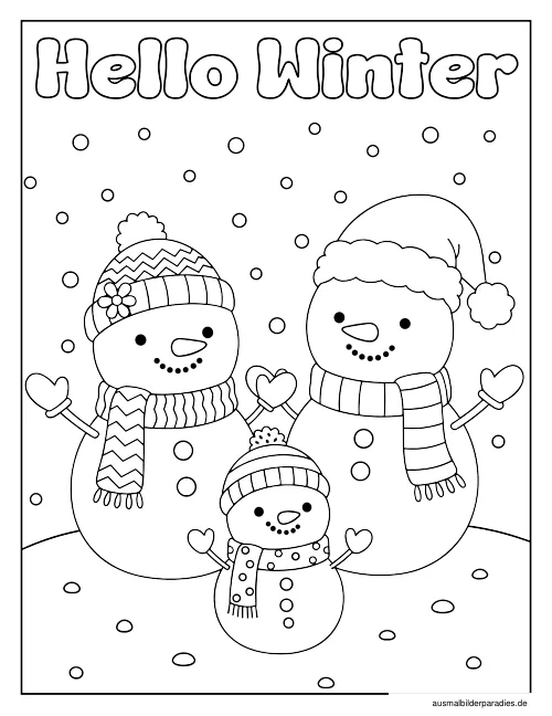 Winter Ausmalbild 6 - kostenlos zum Ausdrucken