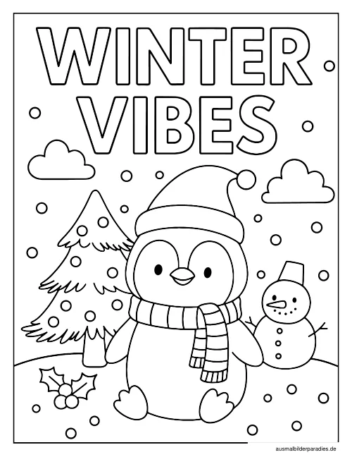 Winter Ausmalbild 9 - kostenlos zum Ausdrucken