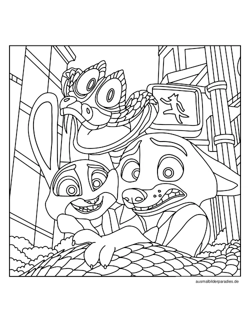 Zootopia Ausmalbild 2 - kostenlos zum Ausdrucken